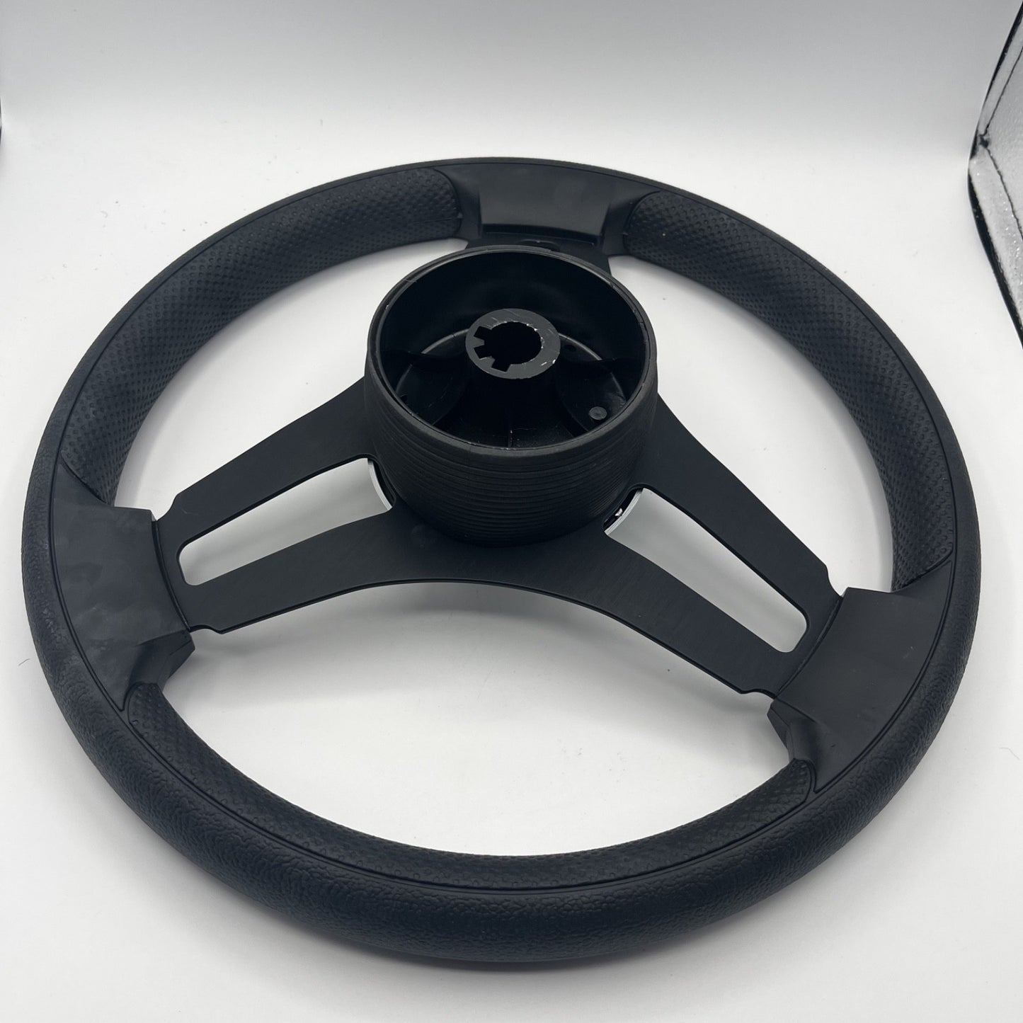 Gussi Italia Marine Steering Wheel Black Brush Metal Spokes | Harris Kayot
