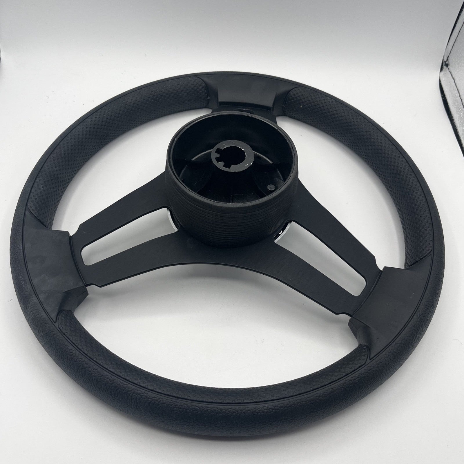 Gussi Italia Marine Steering Wheel Black Brush Metal Spokes | Harris Kayot