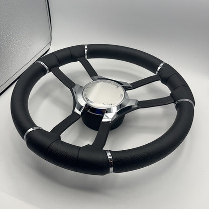 Malera Boat Steering Wheel Black Aluminum Spokes | Smokercraft Boats