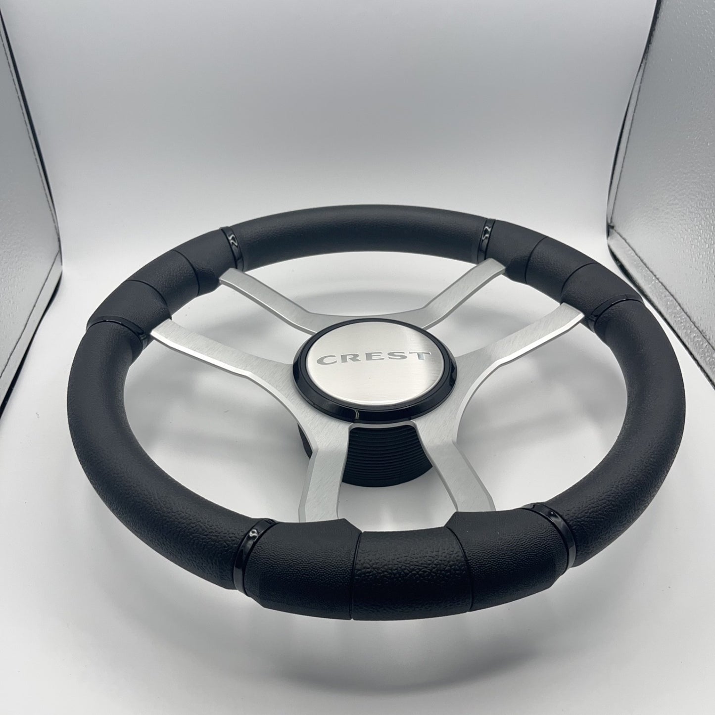 Malera Boat Steering Wheel Brushed Aluminum Spokes | Crest Boats