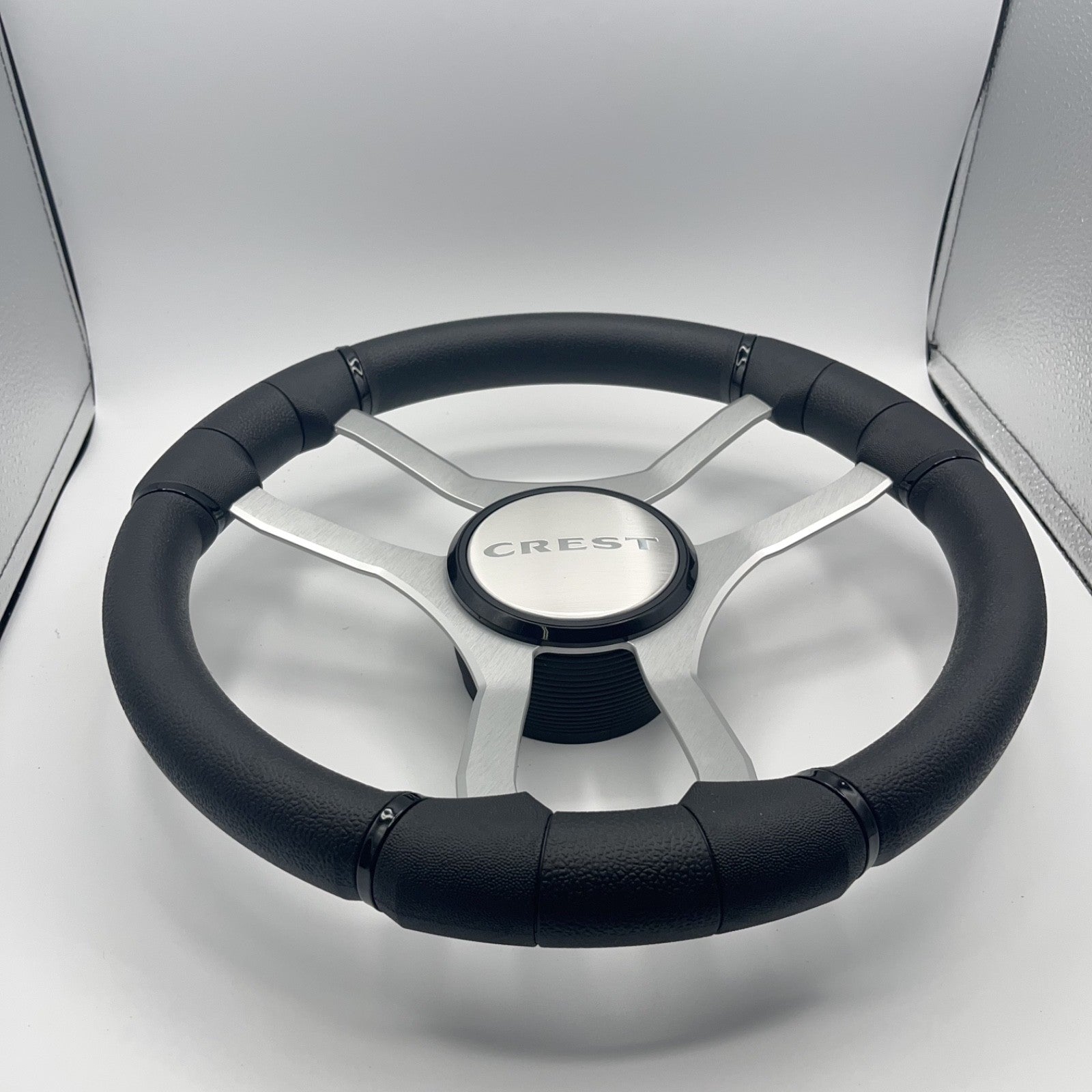 Malera Boat Steering Wheel Brushed Aluminum Spokes | Crest Boats