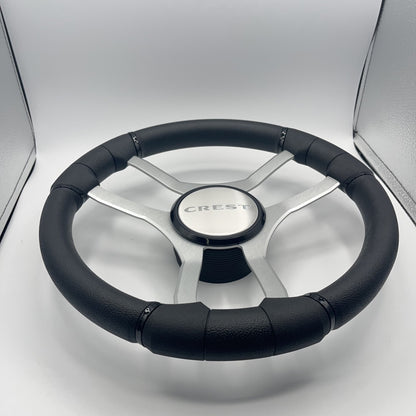 Malera Boat Steering Wheel Brushed Aluminum Spokes | Crest Boats