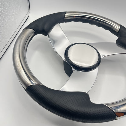 Model M533 Boat Steering Wheel Polished Alum Spoke | Plain