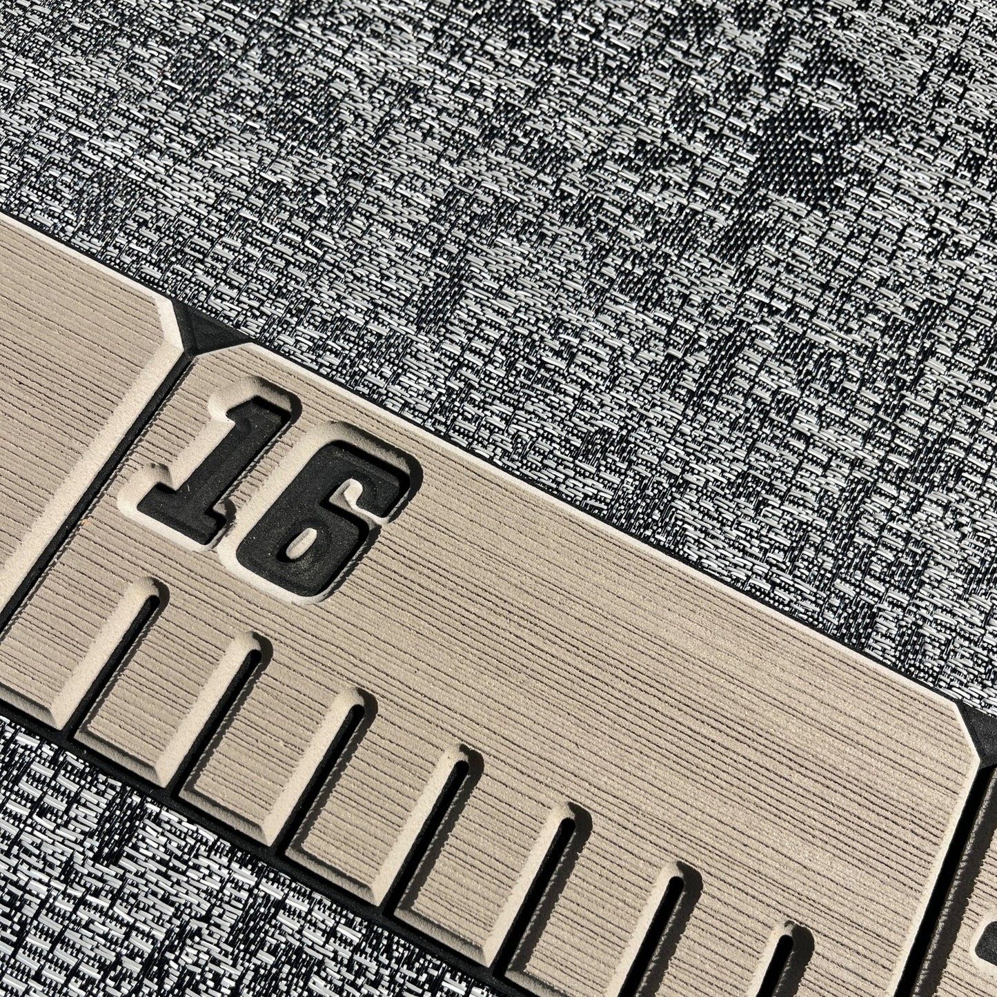 reFLEX | 36" Fish Ruler for Boats | Alaia Tan over Aphotic Black - Routered -HOR