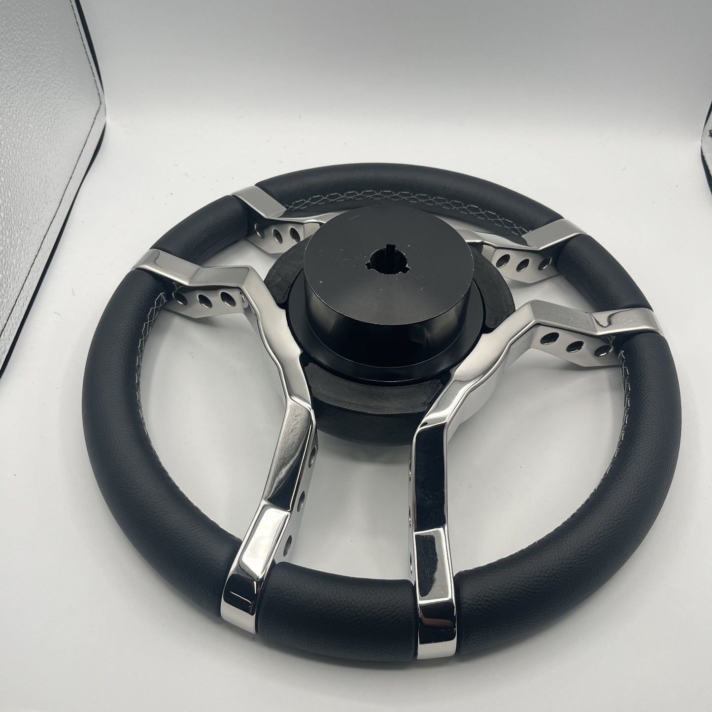 Gussi Italia Boat Steering Wheel Black Stainless Steel Spokes | Gussi Italia