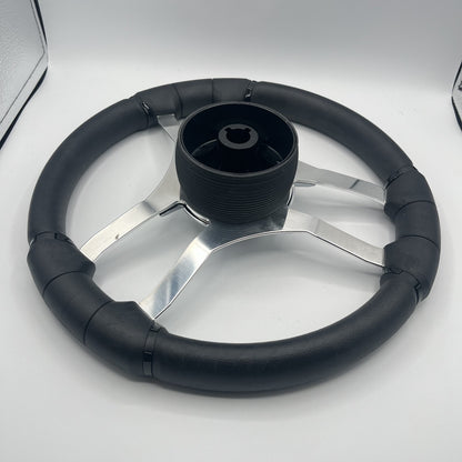 Malera Boat Steering Wheel Chrome Spokes | Smoker