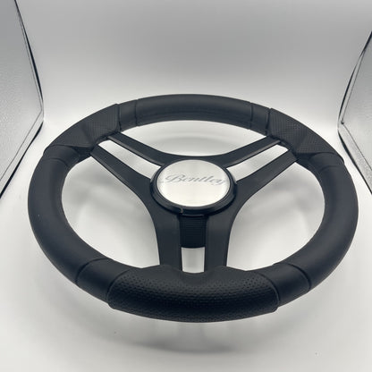 Molinara Marine Steering Wheel Black Brushed Alum Spokes | Lowe Boats