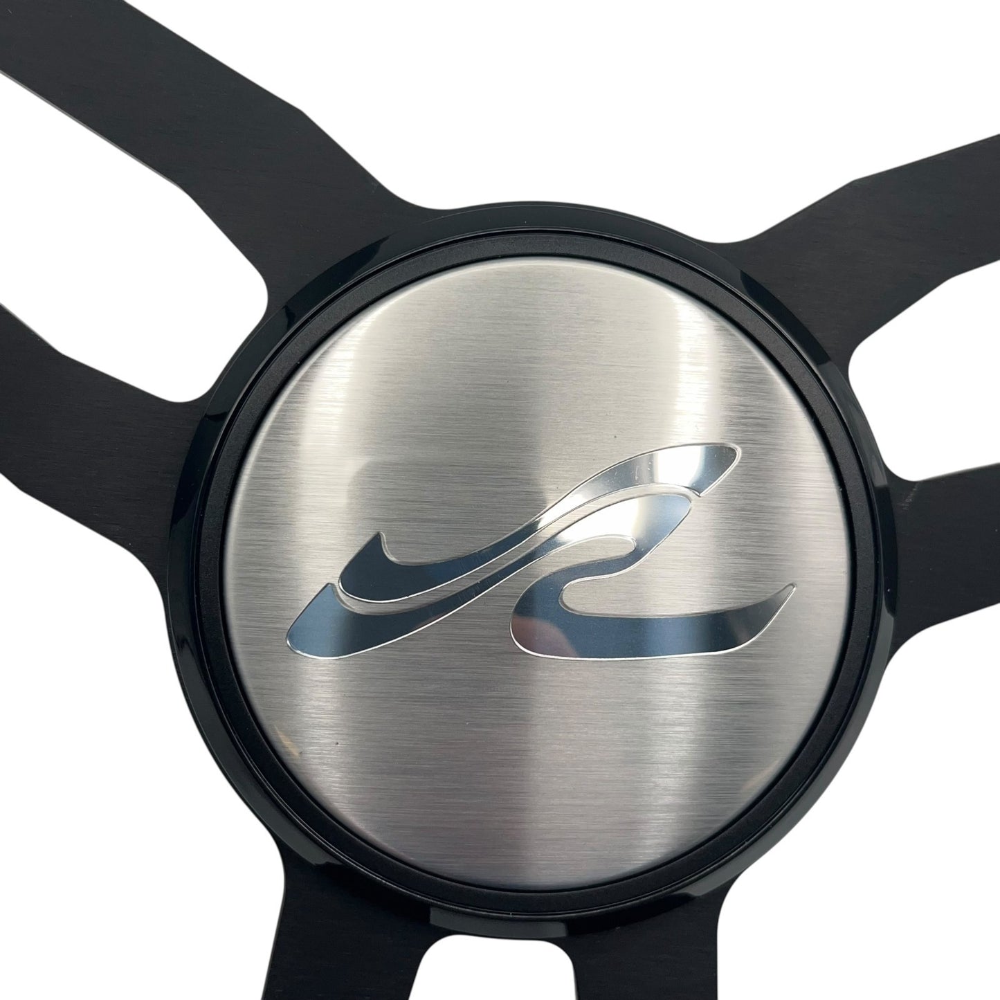 Model 15 Marine Steering Wheel Black Brushed Aluminum Spokes | SeaRay