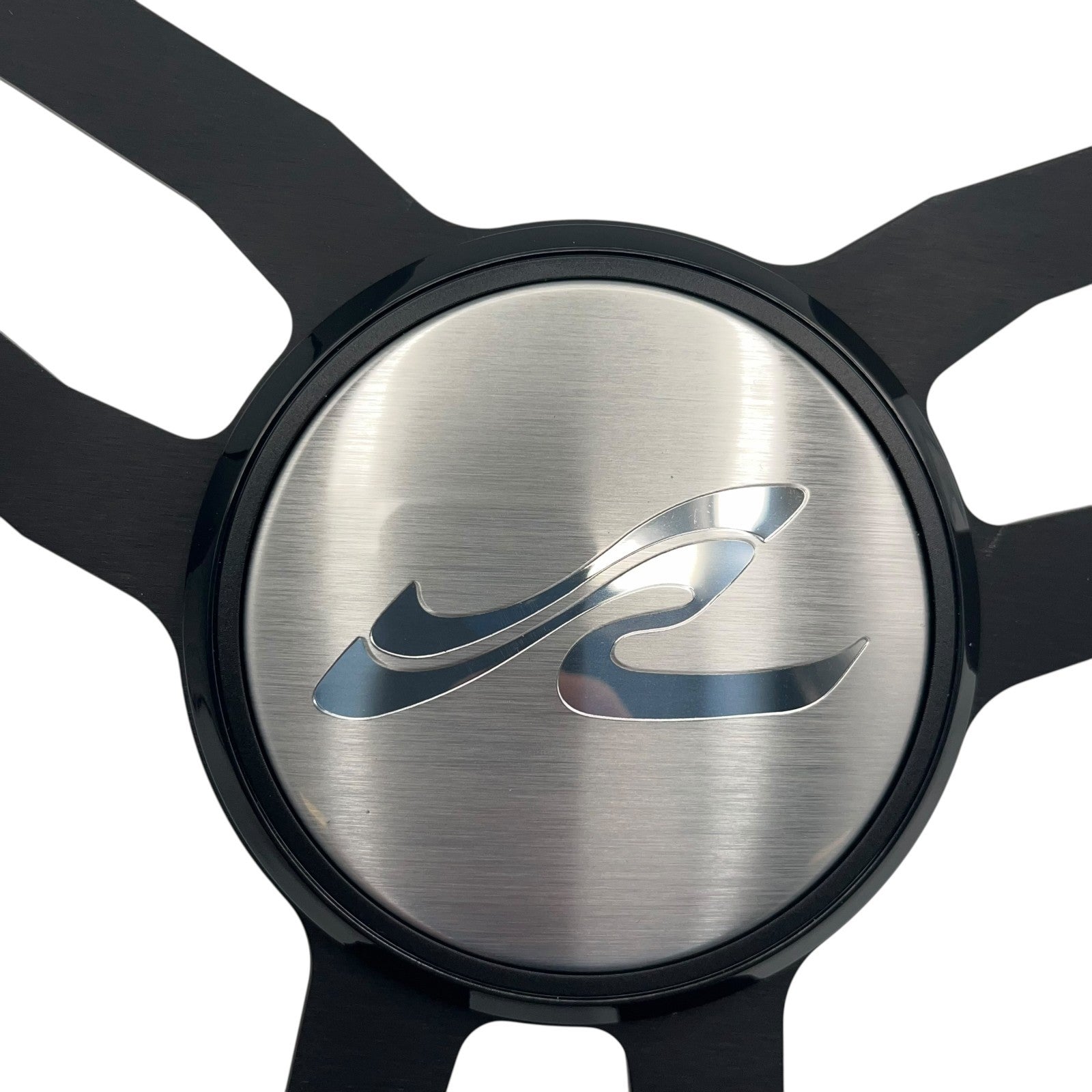 Model 15 Marine Steering Wheel Black Brushed Aluminum Spokes | SeaRay