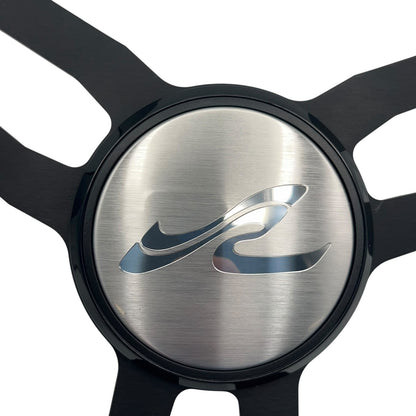 Model 15 Marine Steering Wheel Black Brushed Aluminum Spokes | SeaRay