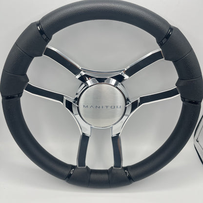 Malera Boat Steering Wheel Chrome Spokes | Manitou Chrome Star