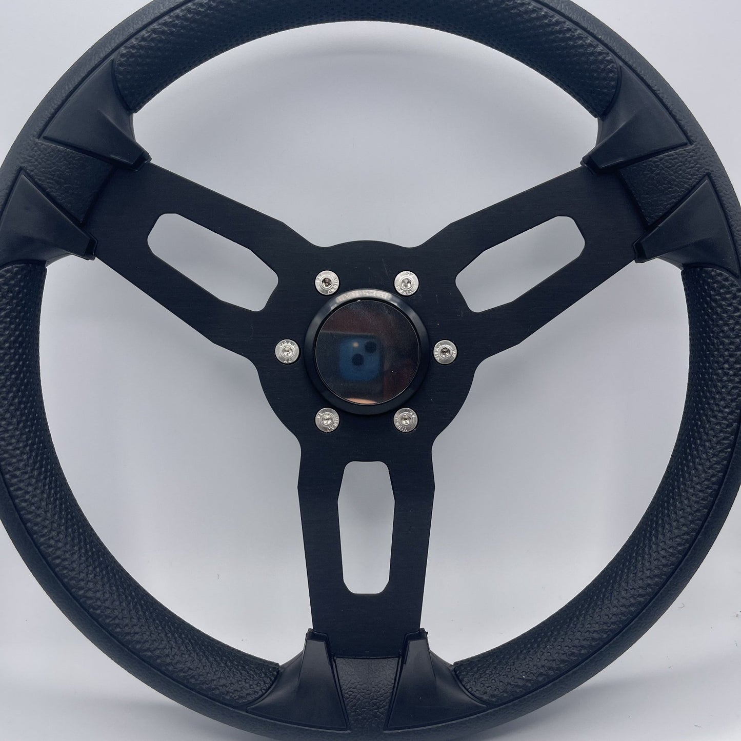 Gussi Italia Boat Model 15 Steering Wheel Black Brushed Alum Spokes |Blank