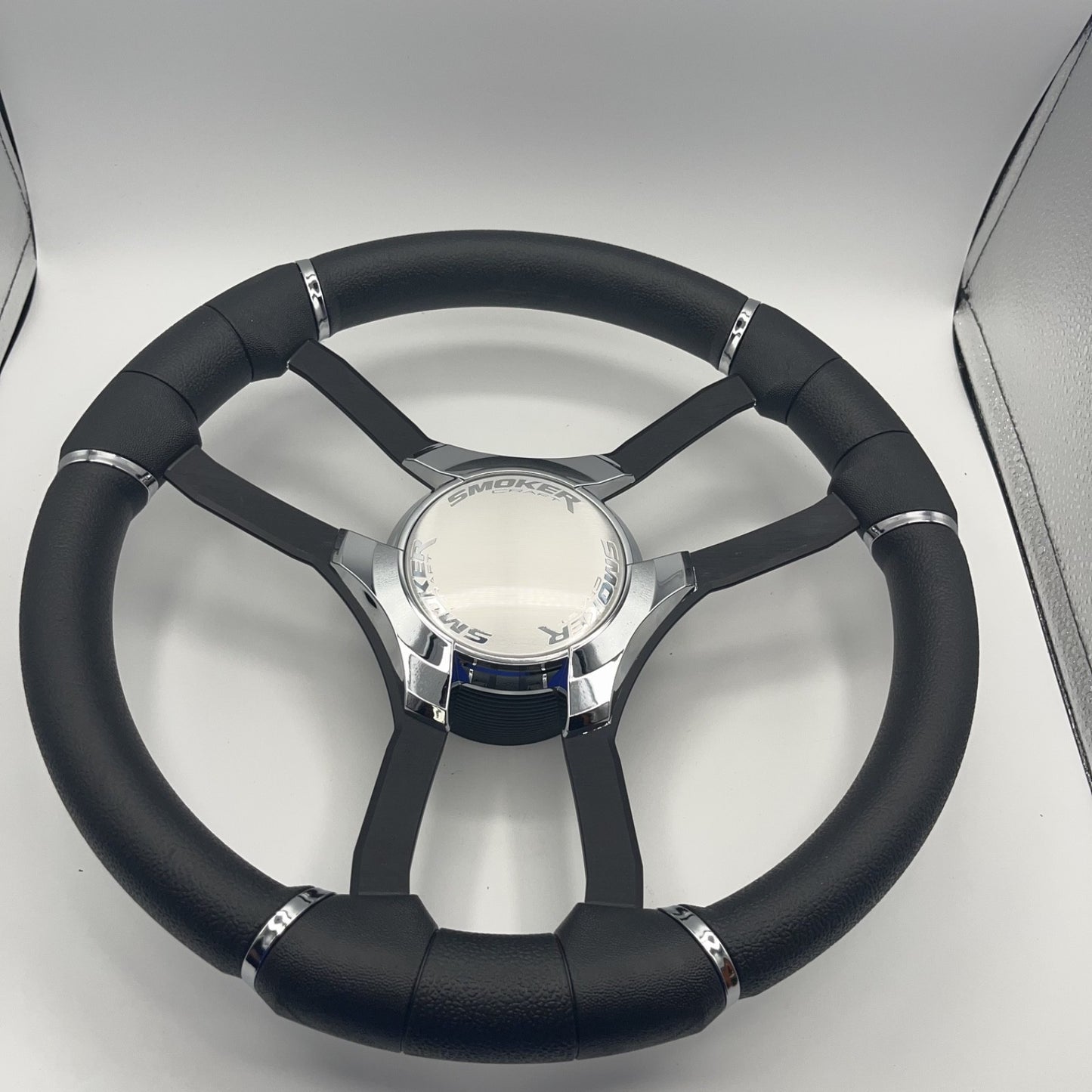 Malera Boat Steering Wheel Black Aluminum Spokes | Smokercraft Boats