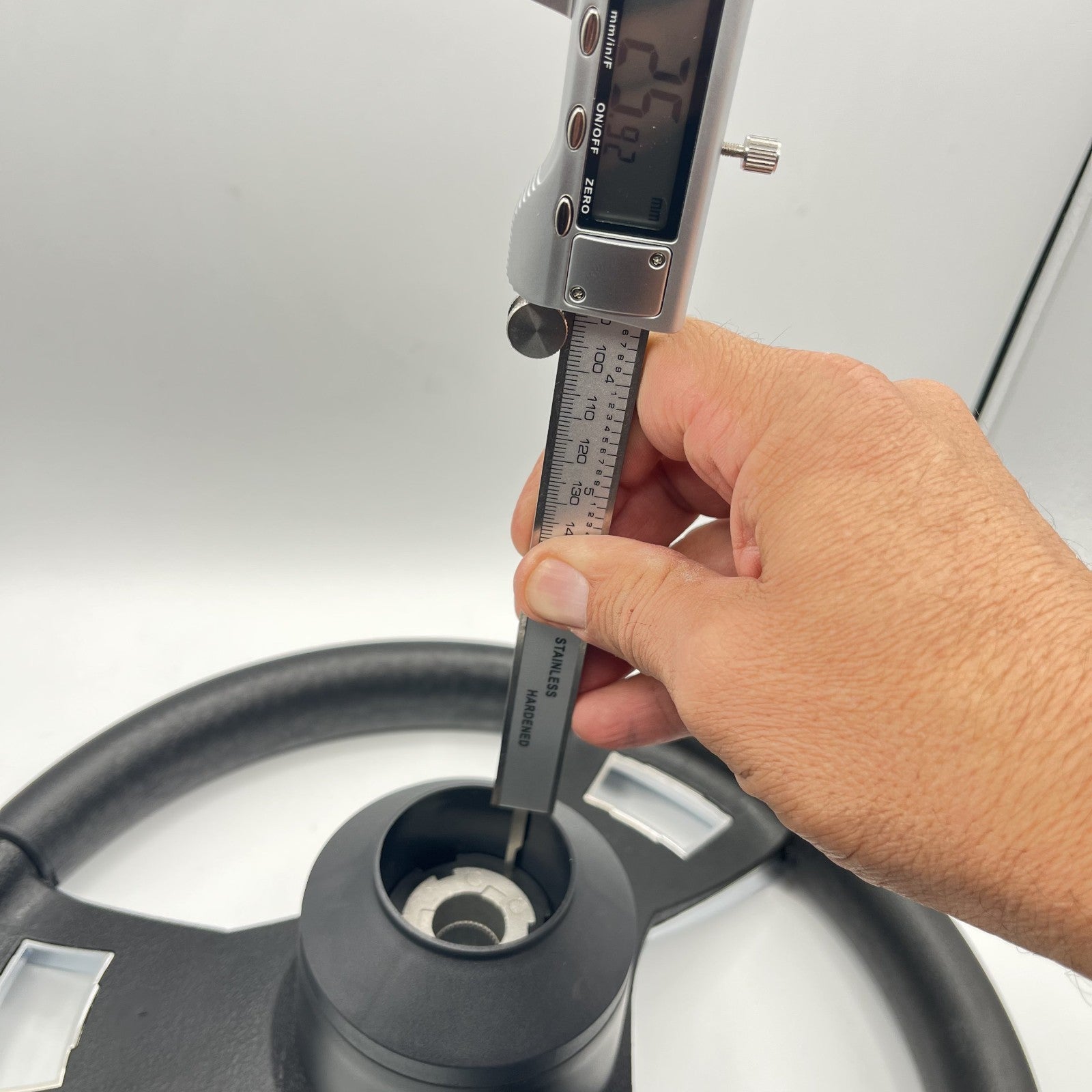 Model M13C Black & Chrome Steering Wheel fits E-Z-GO Golf Carts