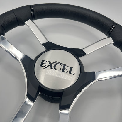 Malera Boat Steering Wheel Chrome Spokes | Excel Black Star