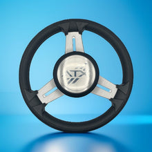 Model 15 Marine Steering Wheel Brush Alum Spokes | ATX Boats Logo