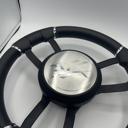 Malera Boat Steering Wheel Black Aluminum Spokes - ATX Boats