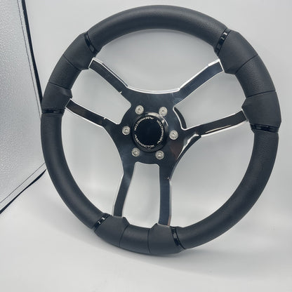 Malera Boat Steering Wheel Chrome Spokes | Snap-in Stainless Bennington