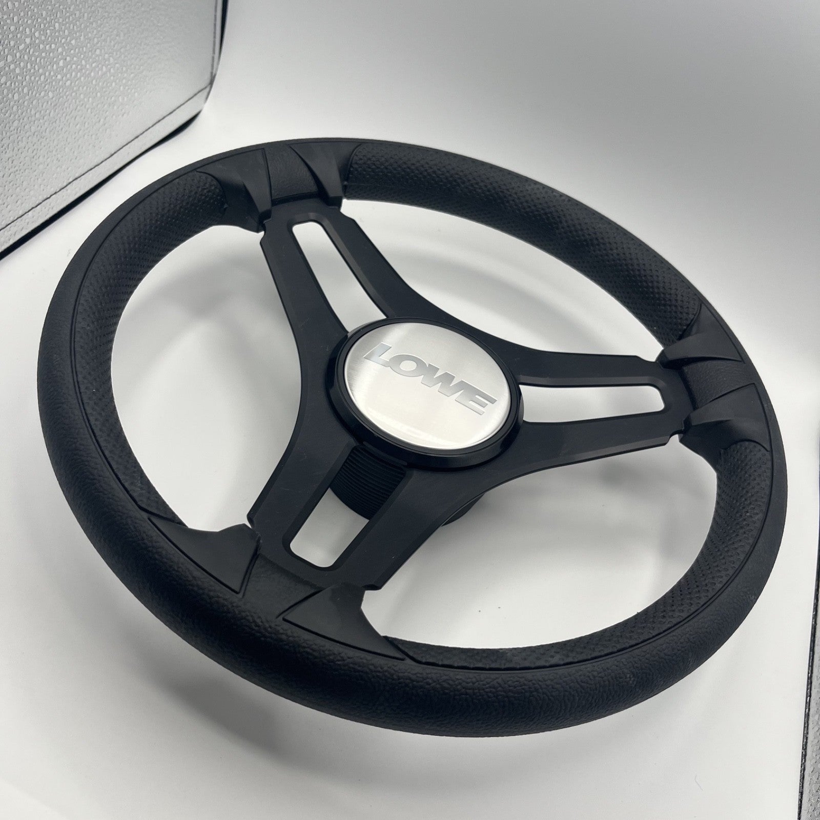 Gussi Italia Marine Steering Wheel Black Brush Metal Spokes | Lowe