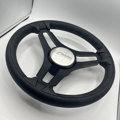 Gussi Italia Marine Steering Wheel Black Brush Metal Spokes | Lowe
