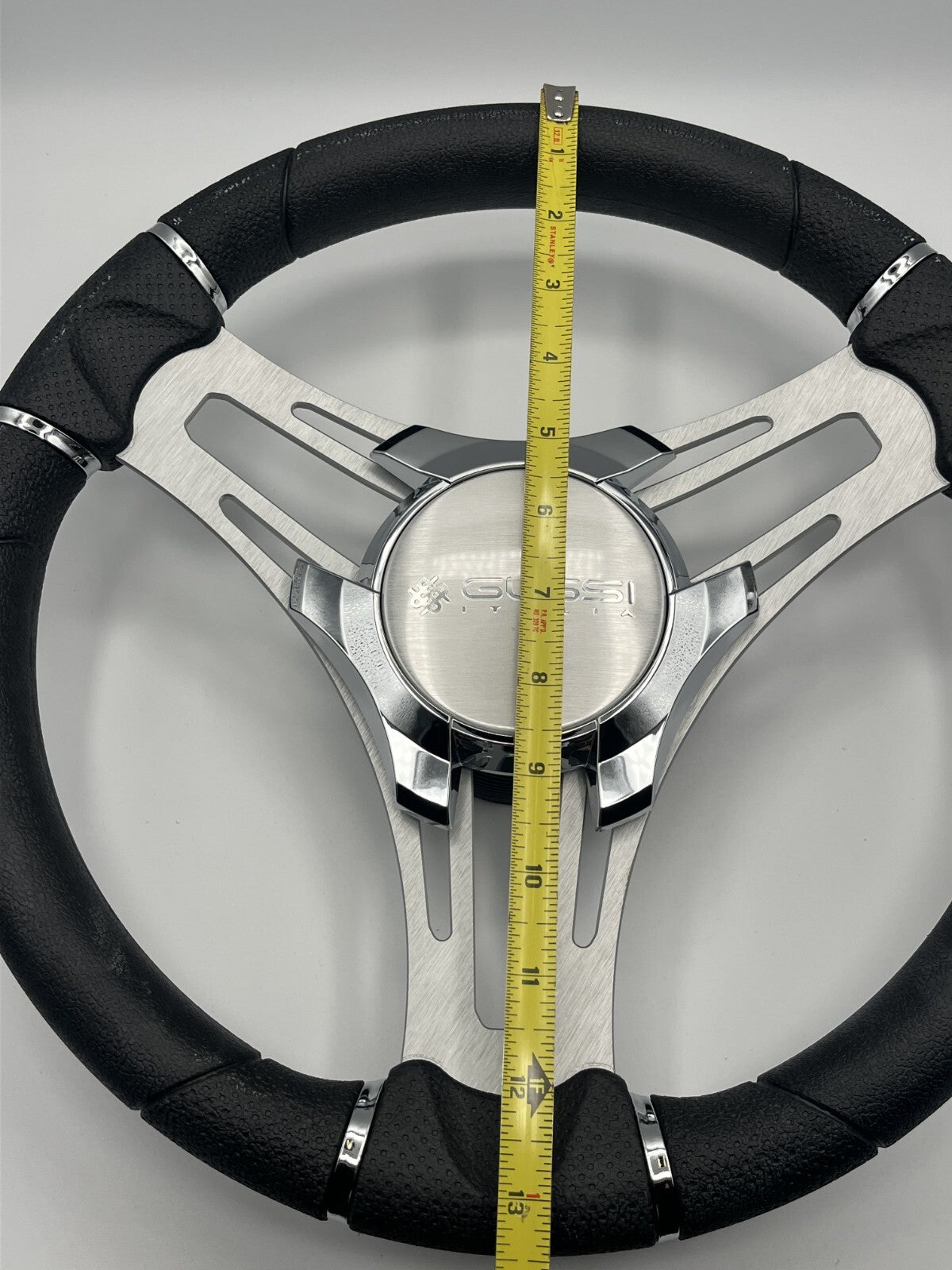 Verona Boat Steering Wheel Gray Brushed Aluminum Spokes | Gussi Italia
