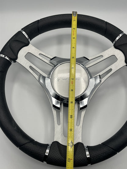 Verona Boat Steering Wheel Gray Brushed Aluminum Spokes | Gussi Italia
