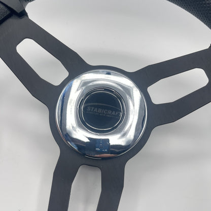 Gussi Italia Boat Model 15 Steering Wheel Black Brushed Alum Spokes | Stabicraft