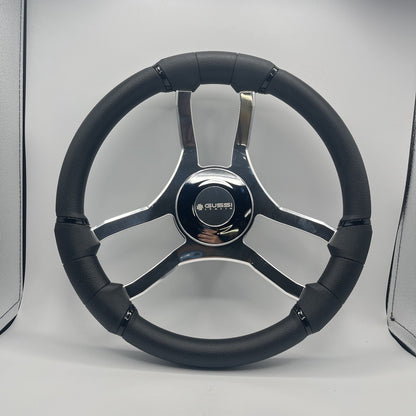 Malera Boat Steering Wheel Chrome Spokes | ABS Chrome Dome - Gussi SS Center