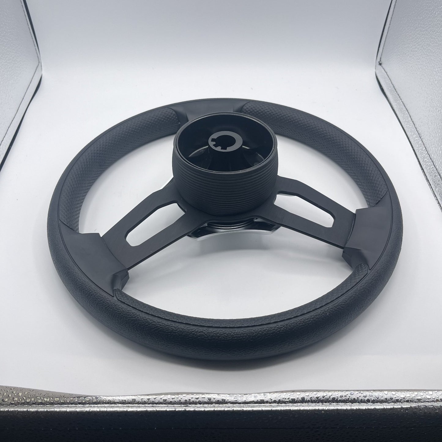 Gussi Italia Boat Model 15 Steering Wheel Black Brushed Alum Spokes | Apex