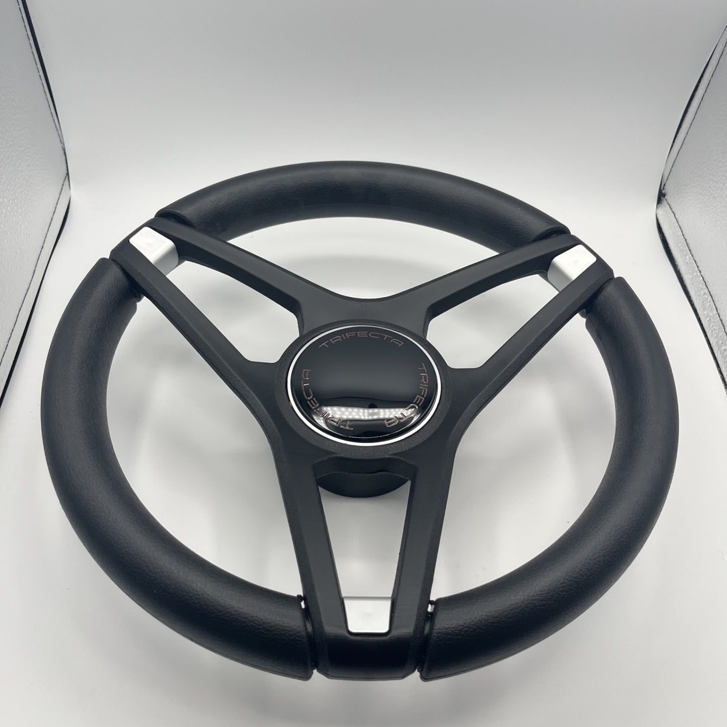 Molino Black w/Soft Touch Urethane Rim Boat Steering Wheel | Trifecta Boats
