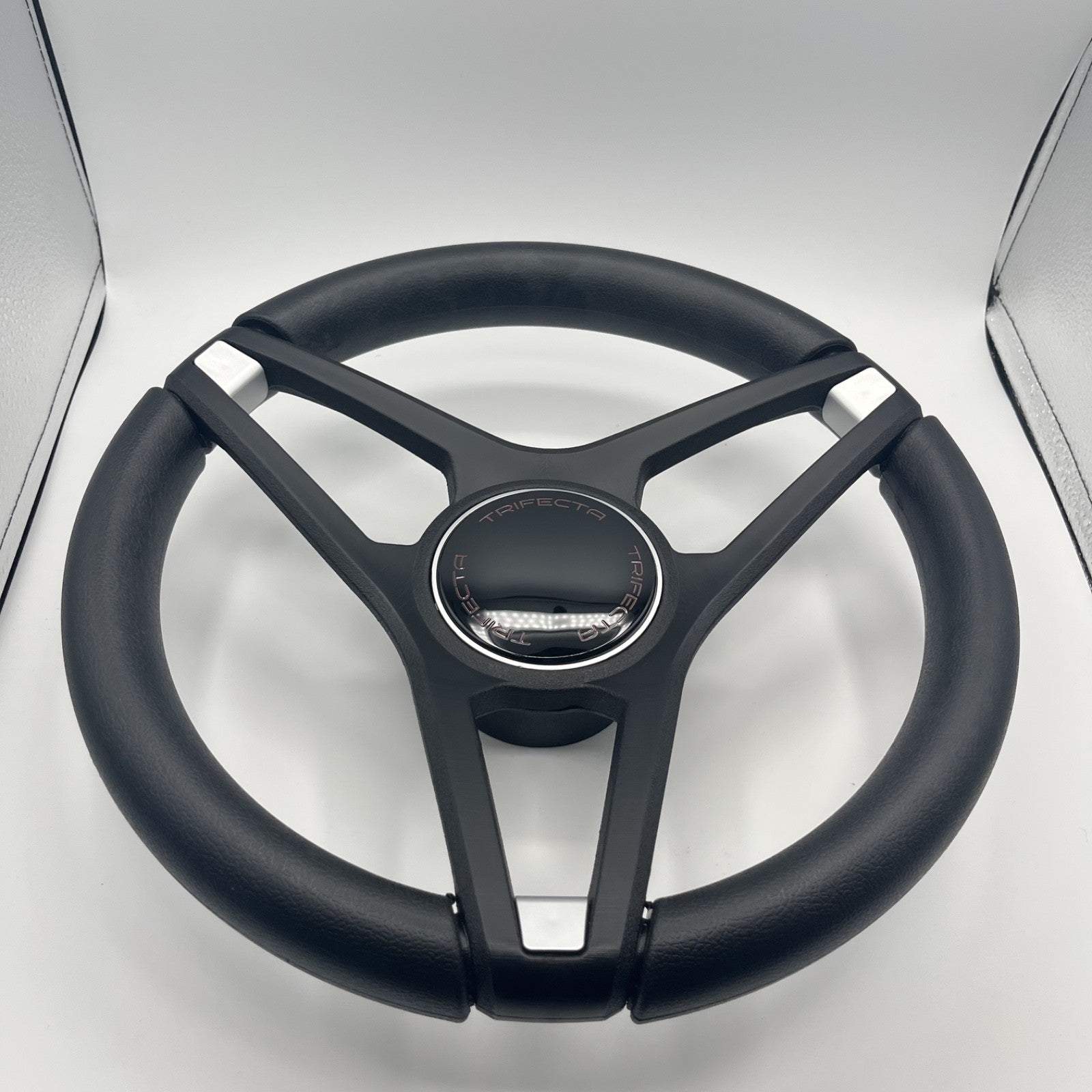 Molino Black w/Soft Touch Urethane Rim Boat Steering Wheel | Trifecta Boats
