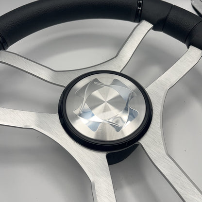 Malera Boat Steering Wheel Brushed Aluminum Spokes | Stingray