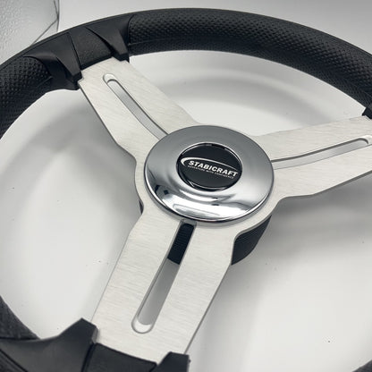 Model 15A Marine Steering Wheel Brushed Alum Spokes | Stabicraft Cap