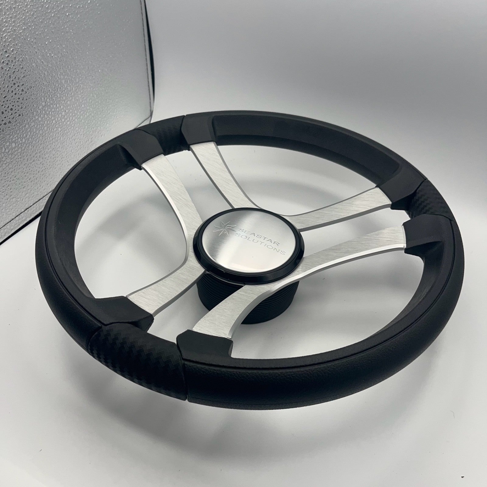 Benaco Boat Steering Wheel Brushed Aluminum Spokes | Seastar Solutions
