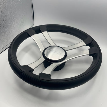 Benaco Boat Steering Wheel Brushed Aluminum Spokes | Seastar Solutions