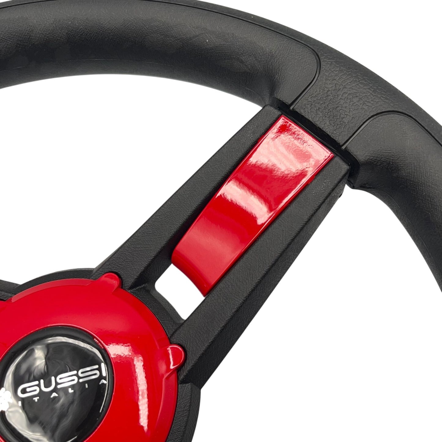 Giazza Golf Cart Steering E-Z-GO HUB Soft Touch Rim ABS Spokes - Red Inserts