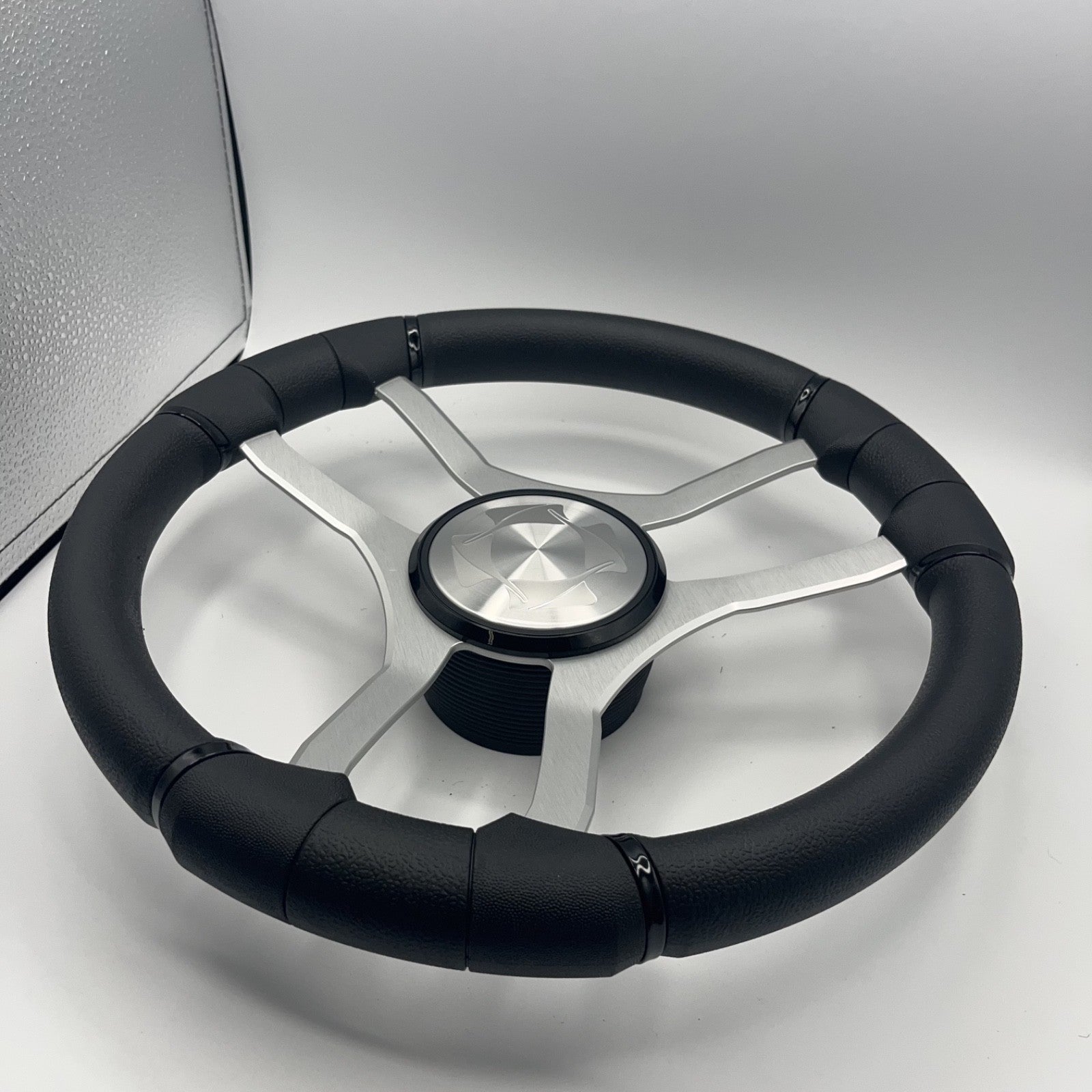 Malera Boat Steering Wheel Brushed Aluminum Spokes | Stingray