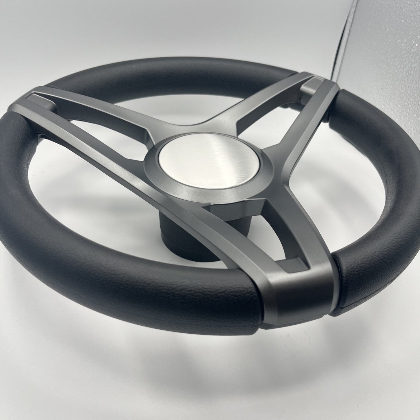 Molino Gray w/Soft Touch Urethane Rim Boat Steering Wheel | Plain