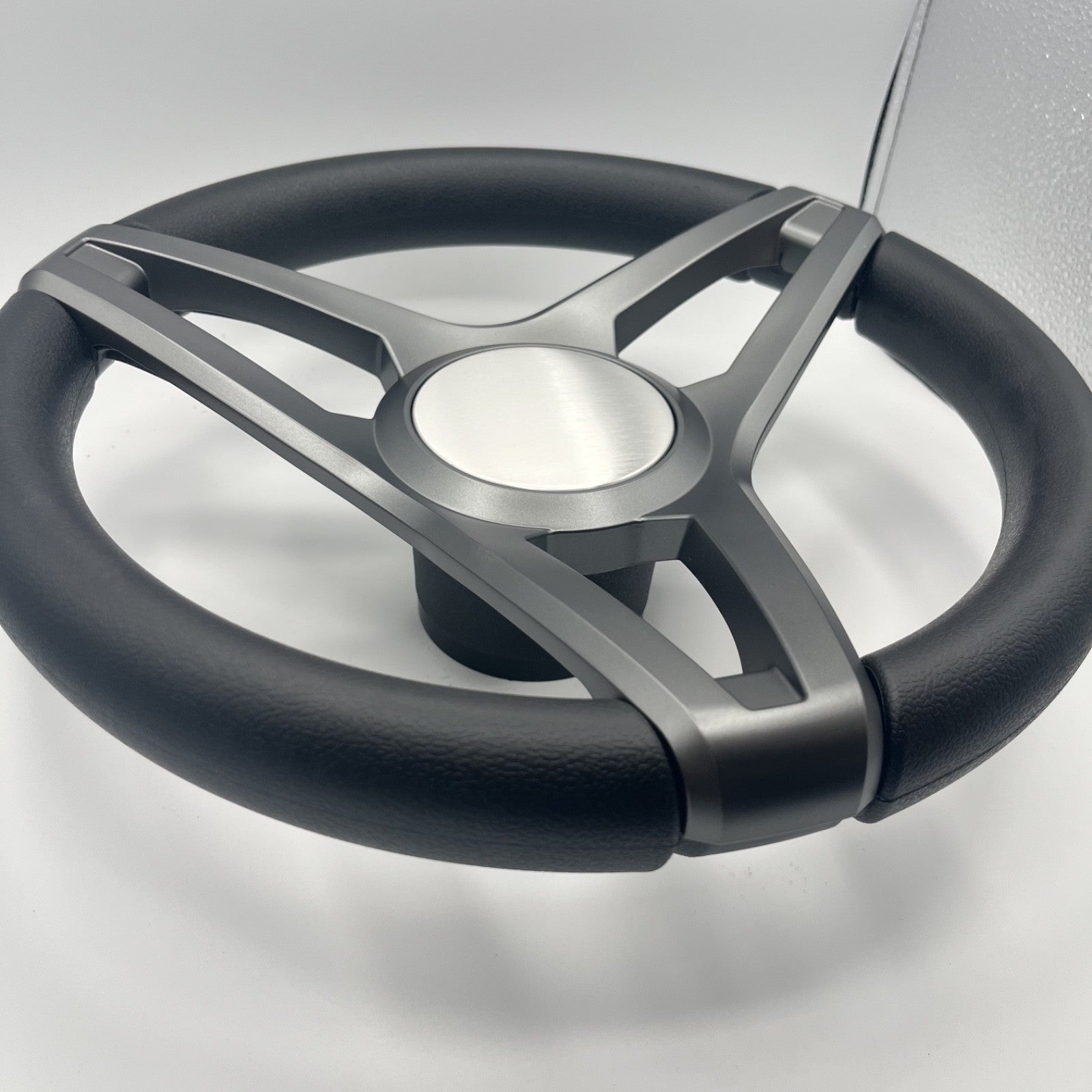 Molino Gray w/Soft Touch Urethane Rim Boat Steering Wheel | Plain