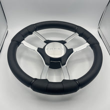 Malera Boat Steering Wheel Chrome Spokes | Black Crest Star