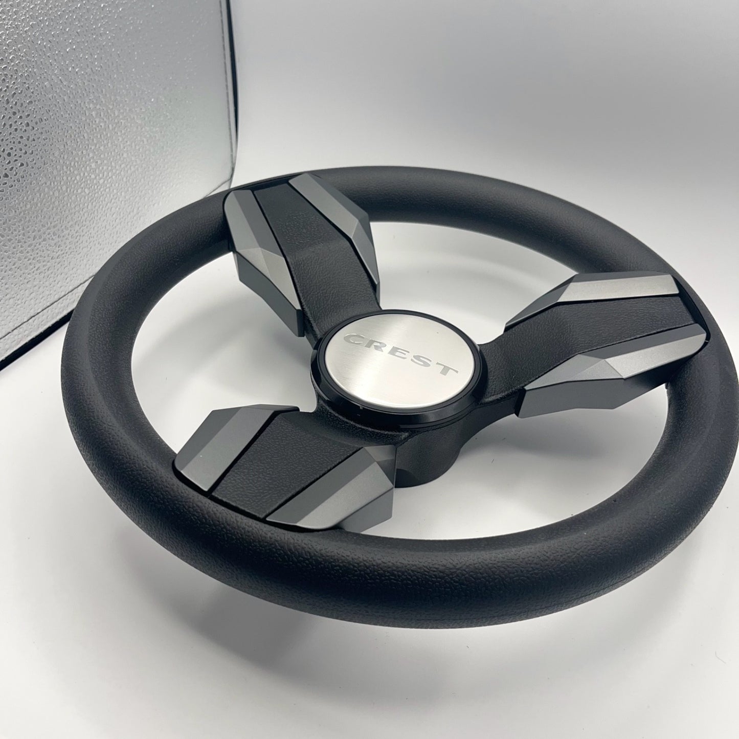 Collina Boat Steering Wheel Dark Gray Inserts - Crest - Keyed ONLY