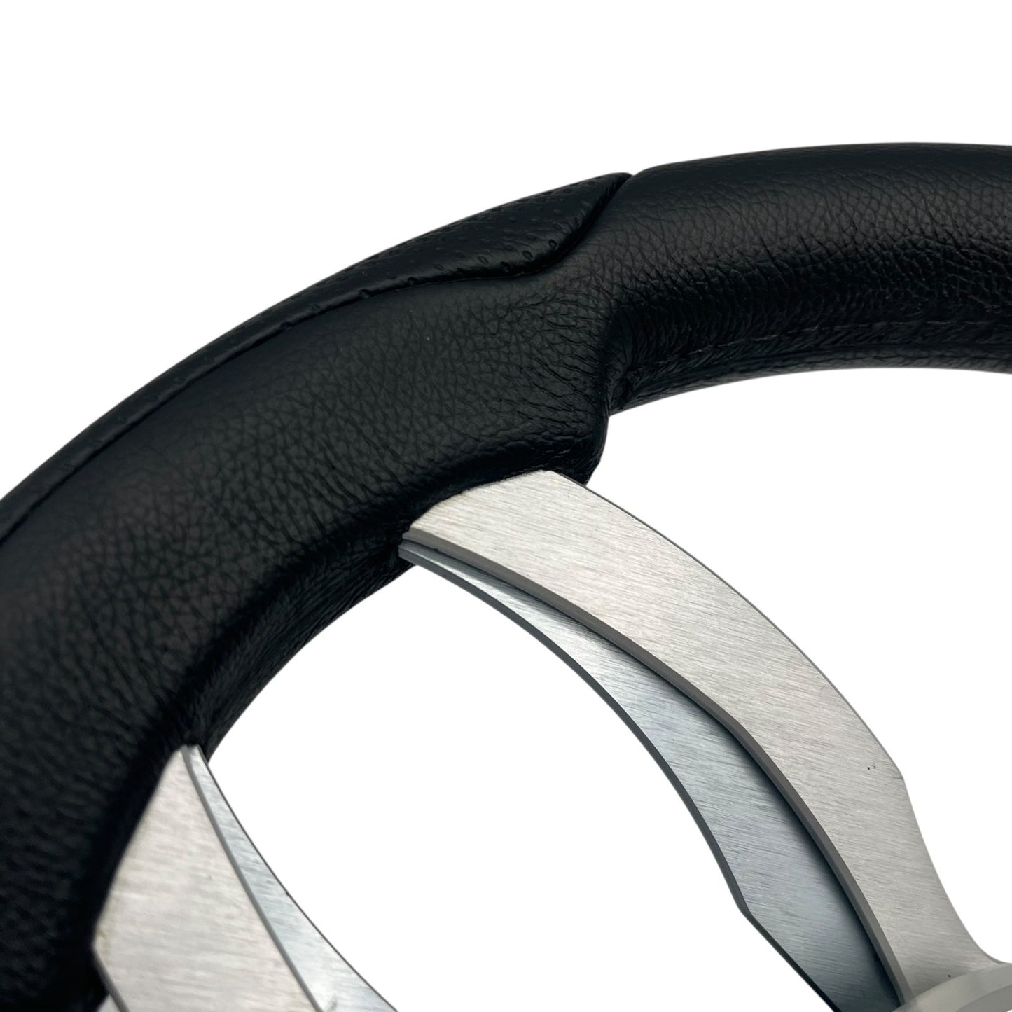 Garda Boat Steering Wheel Brushed Dual Spoke Alum | Plain Center Cap