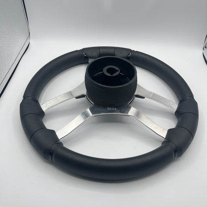 Malera Boat Steering Wheel Chrome Spokes | Excel Black Star