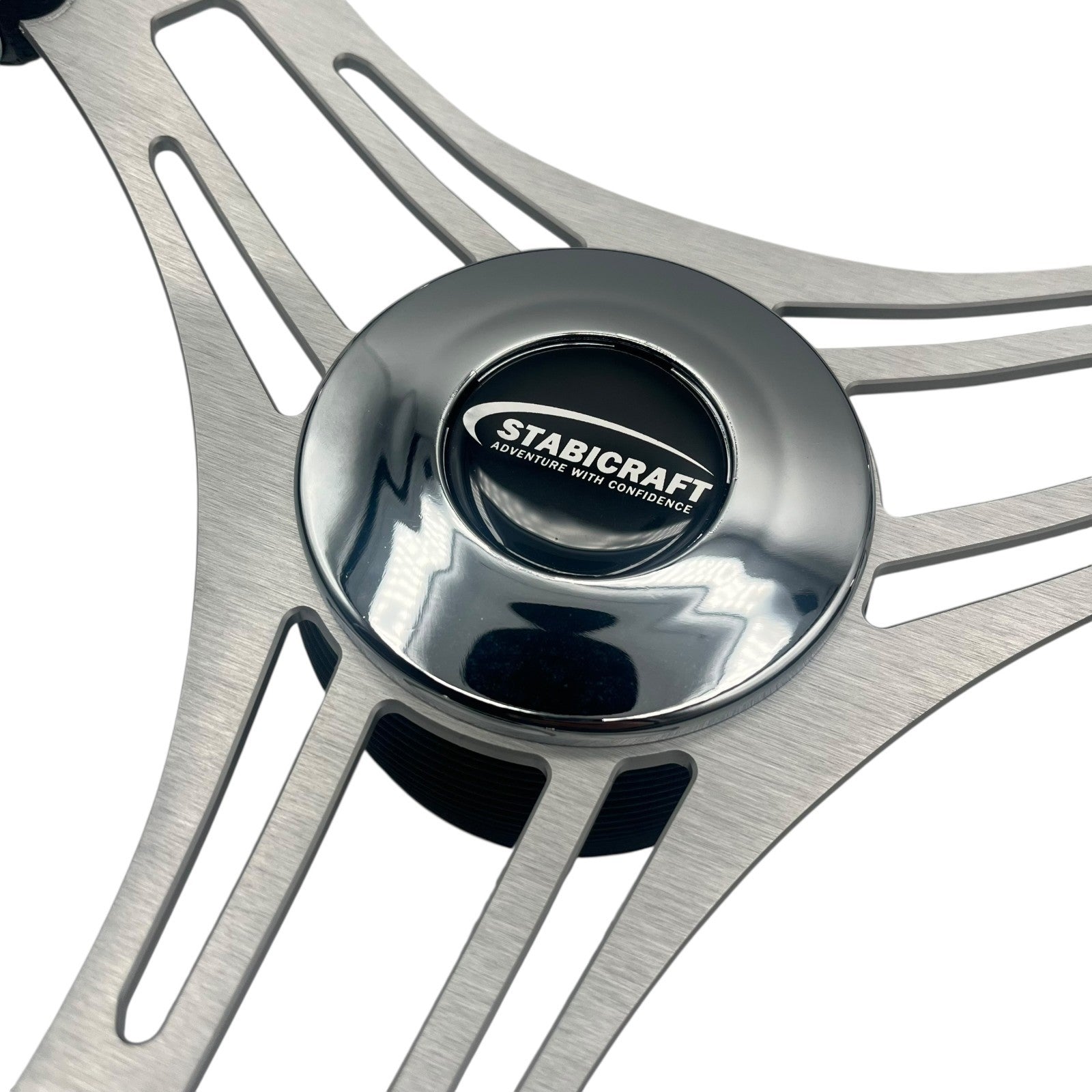 Verona Boat Steering Wheel Gray Brushed Aluminum Spokes | Stabicraft