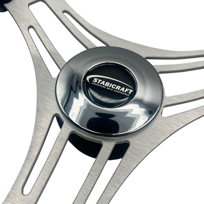 Verona Boat Steering Wheel Gray Brushed Aluminum Spokes | Stabicraft