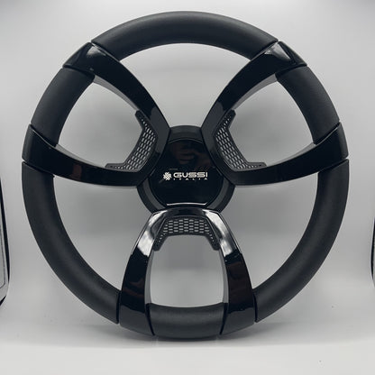 La Corte Boat Steering Wheel Black Gloss Inserts | Gussi Italia Logo