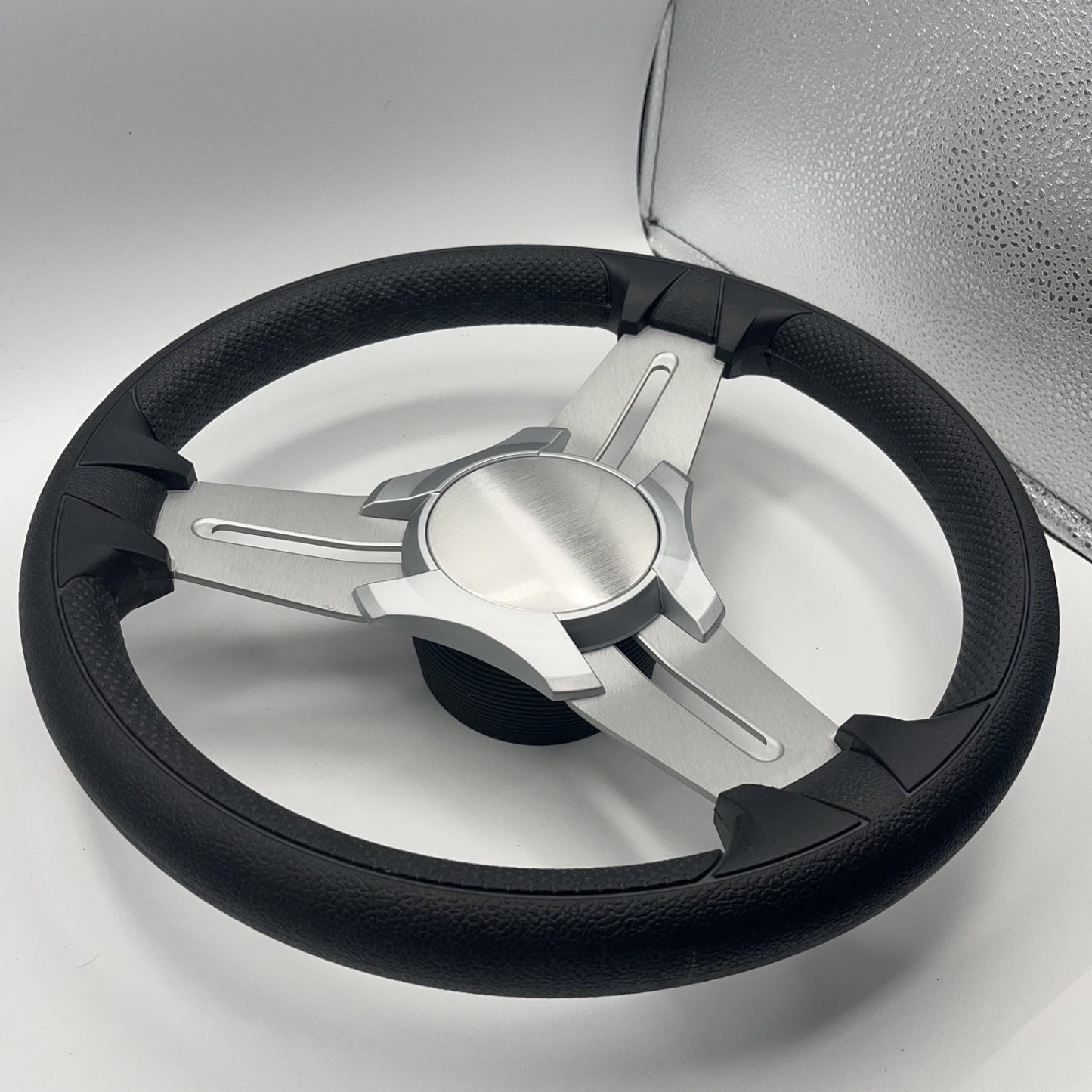 Model 15 Marine Steering Wheel Brushed Aluminum Spokes | Blank Center