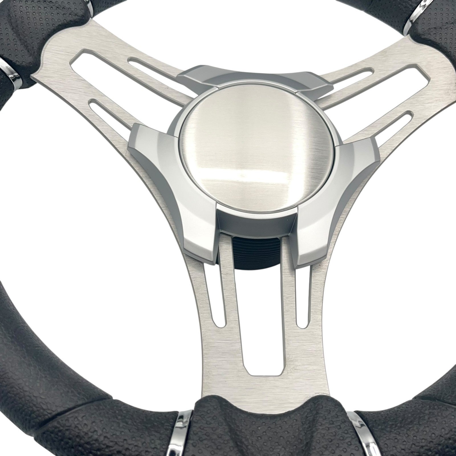 Verona Boat Steering Wheel Gray Brushed Aluminum Spokes KEYED or SPLINED HUB