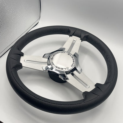 Model 15 Marine Steering Wheel Brushed Aluminum Spokes | Legend Boats