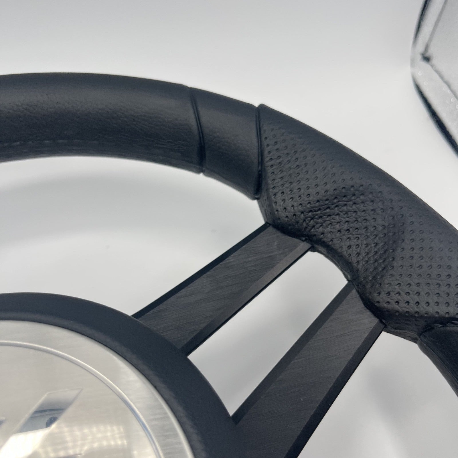 Molinara Marine Steering Wheel Black Brushed Aluminum Spokes | ATX